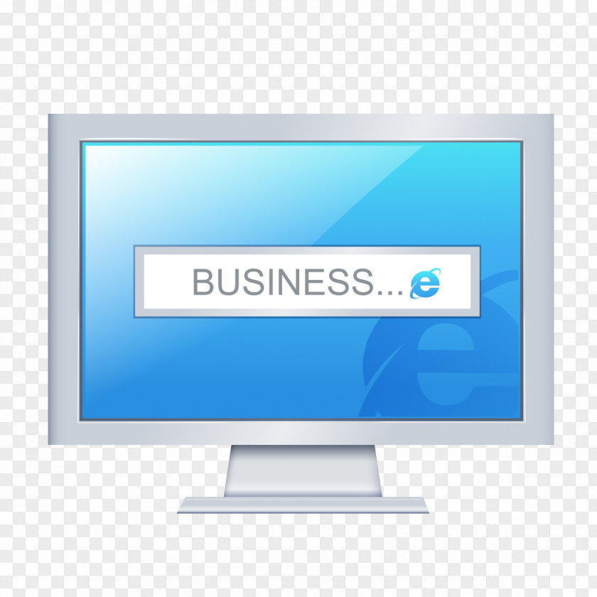 Blue Computer Monitor Keyboard Icon PNG