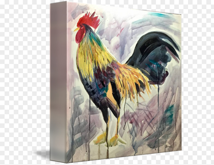 Painting Rooster Watercolor Art PNG