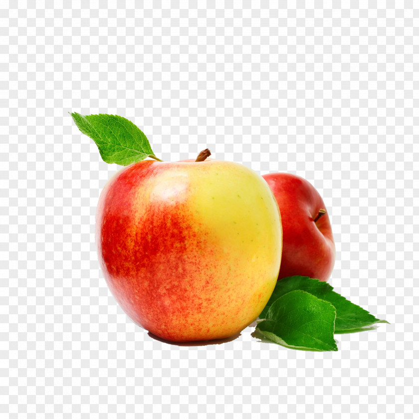 Peach Manzana Verde Apple Fruit Green Leaf PNG