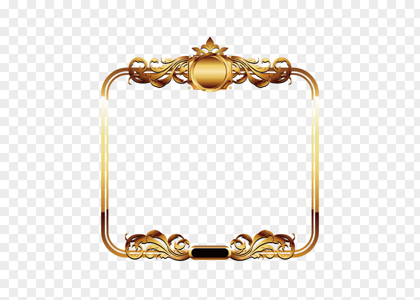Beautifully Golden Frame Material Gold Download PNG
