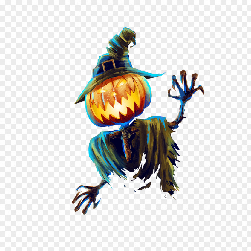 Devil Pumpkin Head Halloween Scarecrow Jack-o-lantern PNG