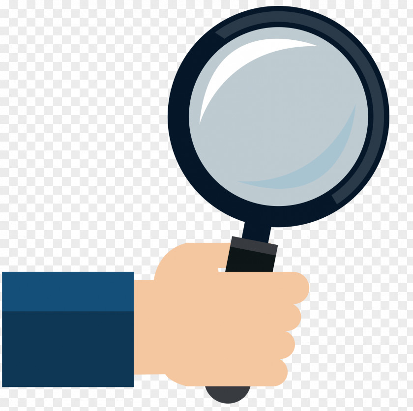 Flattened Holding A Magnifying Glass Hand Computer Mouse Icon PNG
