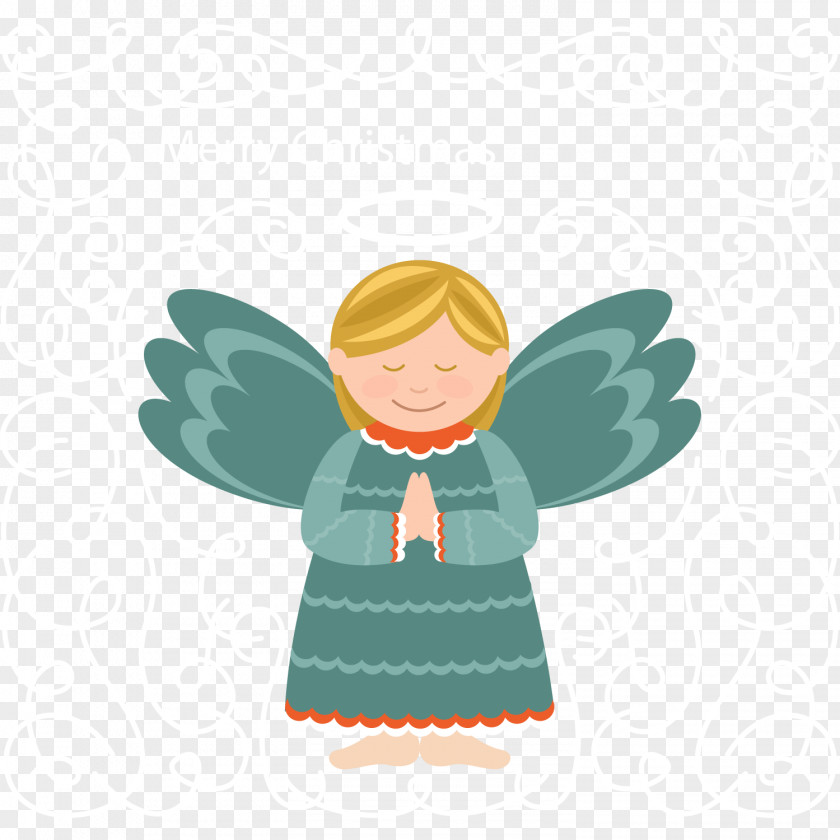 Vector Cute Christmas Angel Name Day PNG