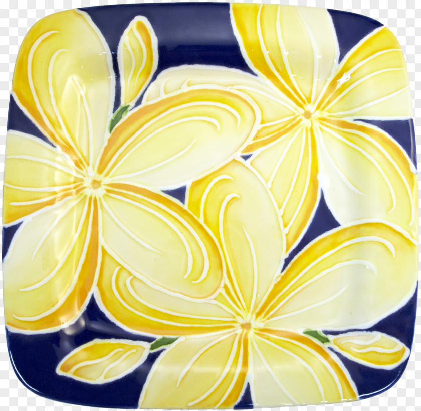 Plumeria Platter Flower Petal Yellow Tableware PNG