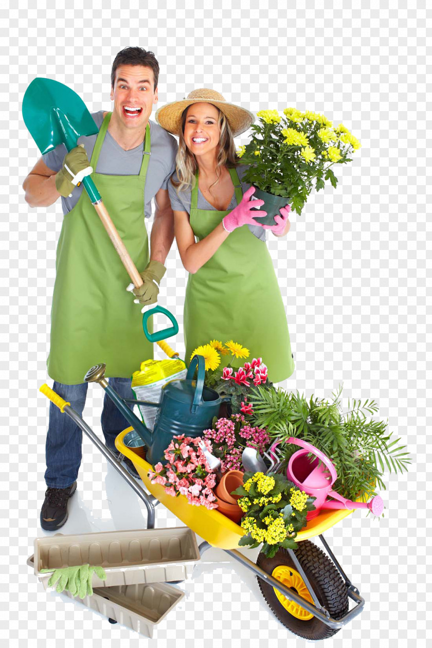 Creative Gardening Male And Female Couple Computer File PNG
