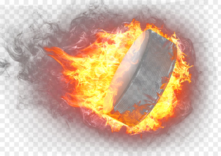 Fire Ball Hockey Puck Ice PNG
