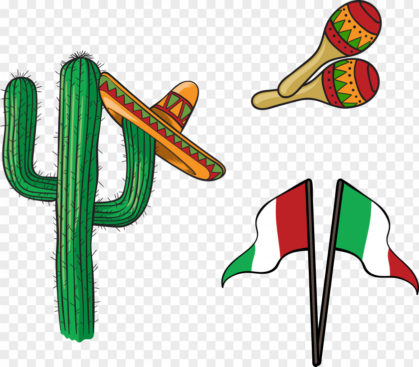 Vector Hand Painted Mexican Culture Mexico Cuisine Burrito Taco PNG