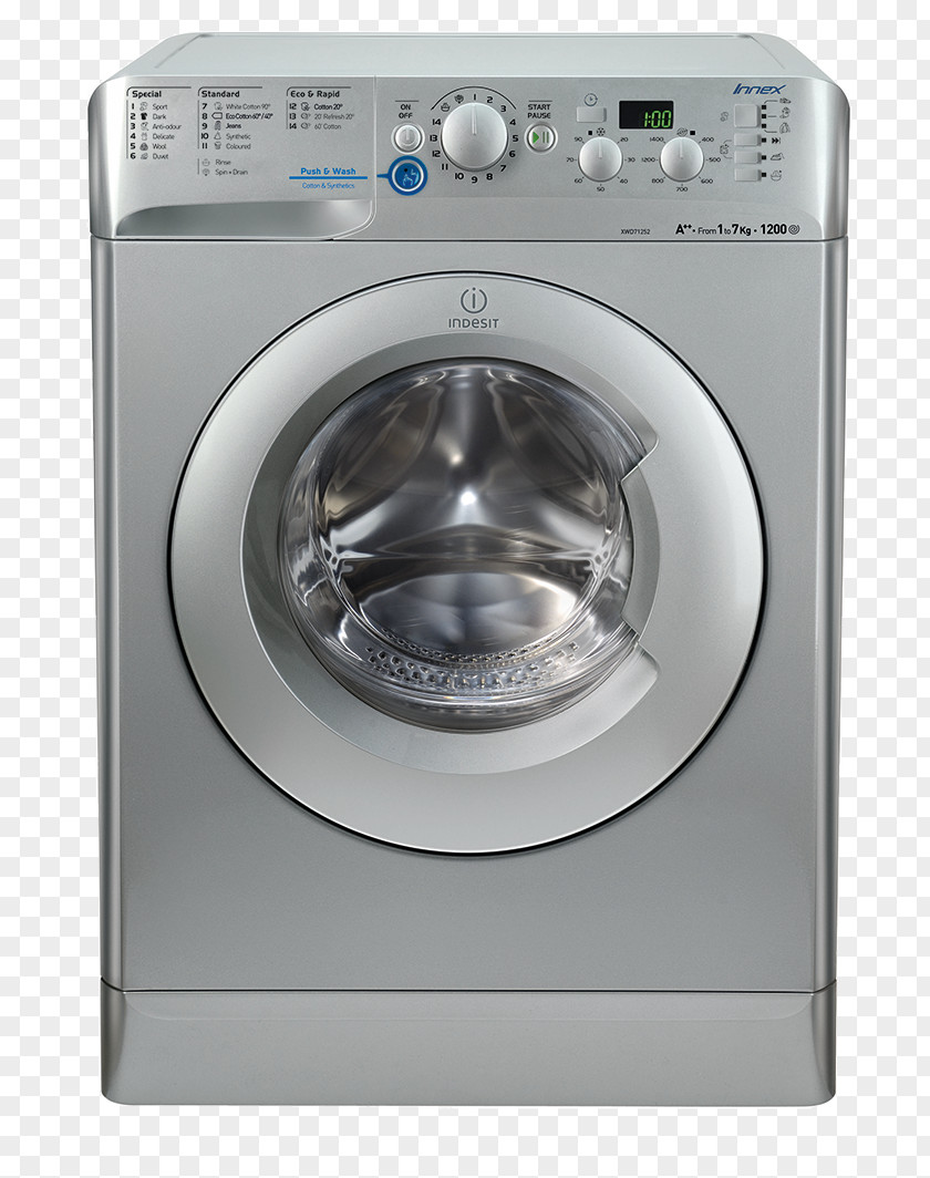 Washing MachineFreestandingWidth: 59.5 CmDepth: 54 CmHeight: 85 CmFront Loading52 Litres7 Kg1400 RpmWhite Indesit Co. Home ApplianceOthers BWD 71453 UK Machines Innex XWA 71483X W EU PNG