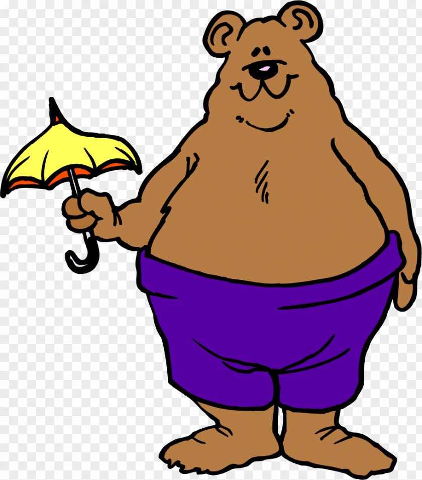 A Bear With An Umbrella Clip Art PNG
