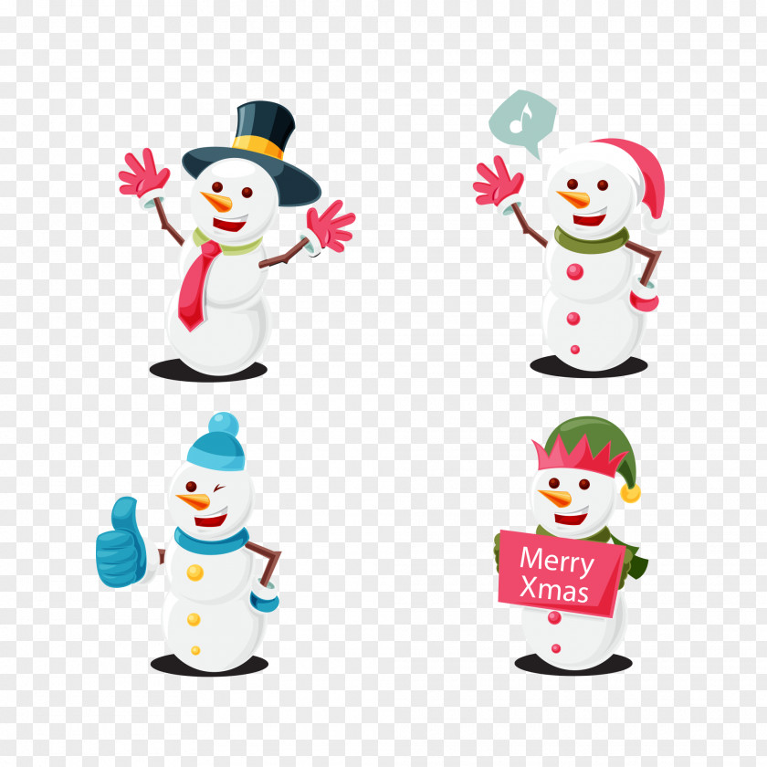 Lot Christmas Vector Graphics Image Day Snowman PNG