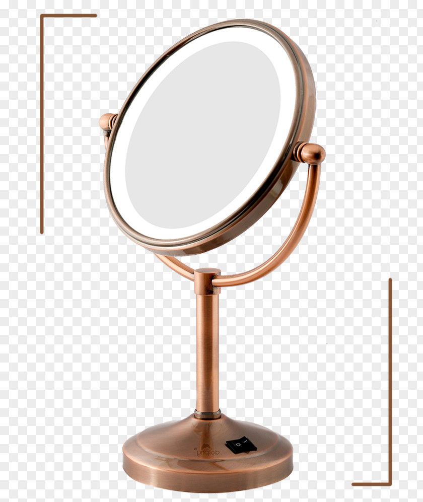 Mirror Magnifying Glass Magnification Bronze Bathroom PNG