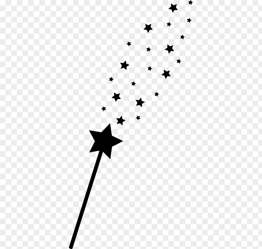 Silhouette Wand Witchcraft Magic Black And White Clip Art PNG