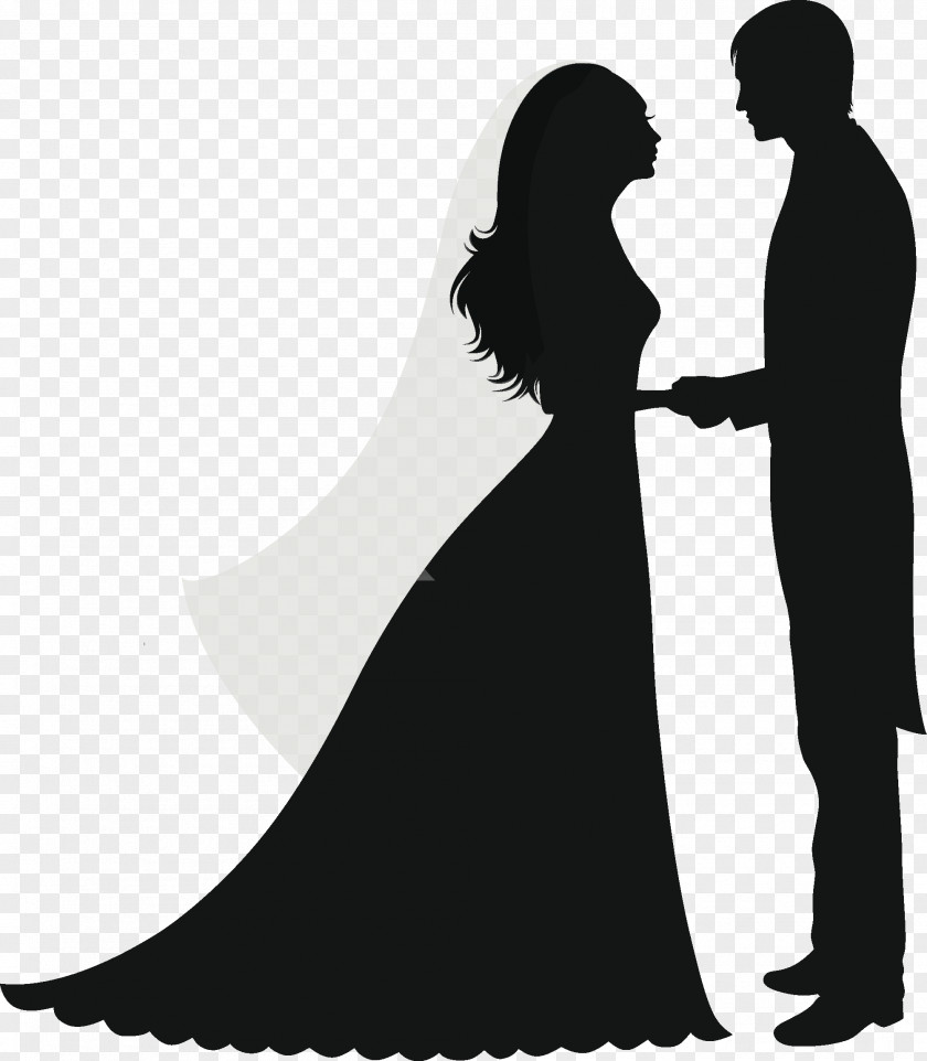 Bride Wedding Invitation Silhouette Marriage Couple PNG