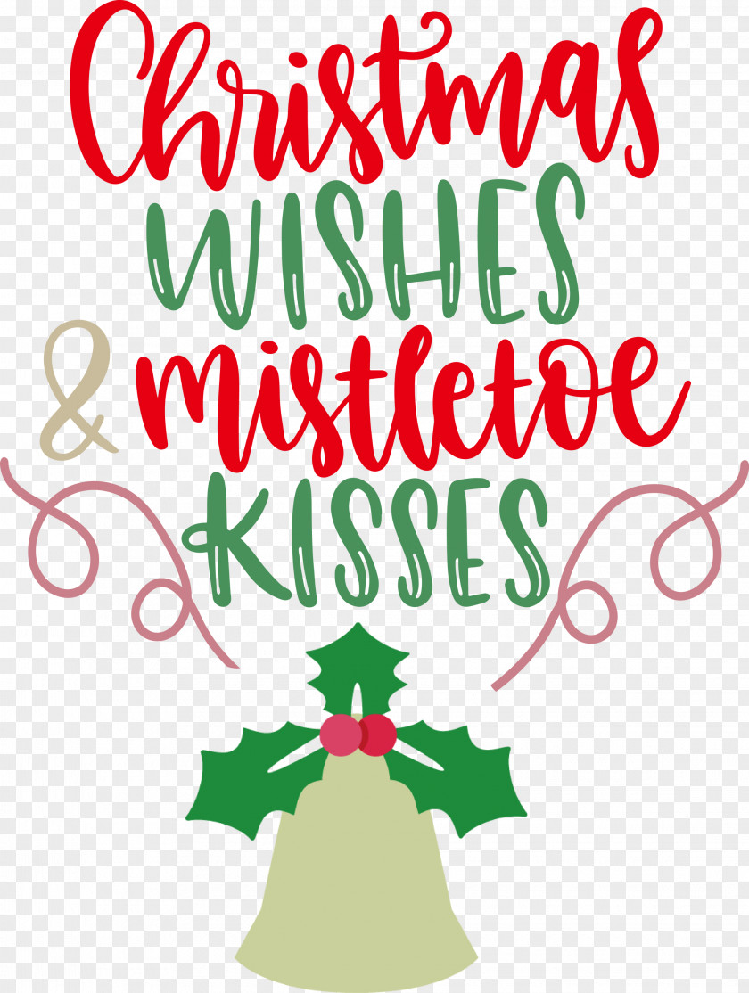 Christmas Wishes Mistletoe Kisses PNG