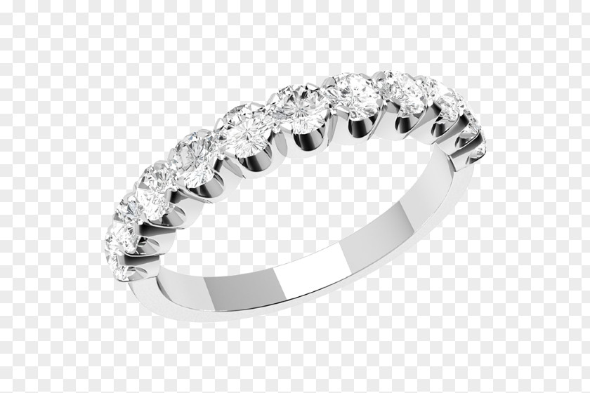 Cut In Half Eternity Ring Brilliant Diamond Wedding PNG