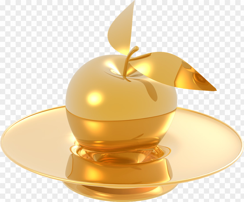 Gold Golden Apple Cupertino PNG