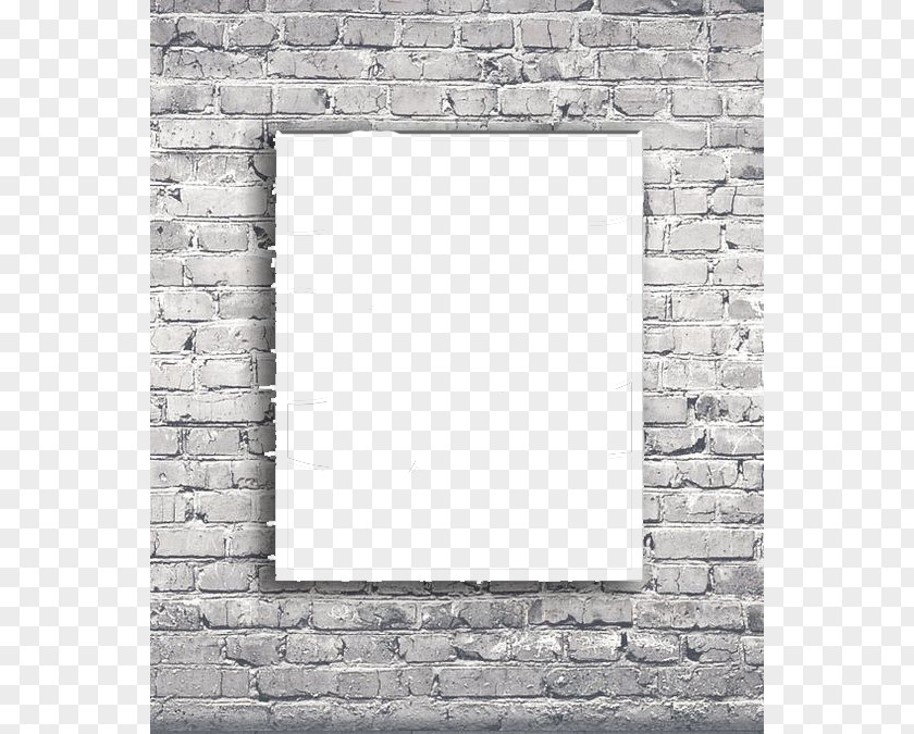 Old Brick Wall Frame Laundry Room Decal Sticker PNG