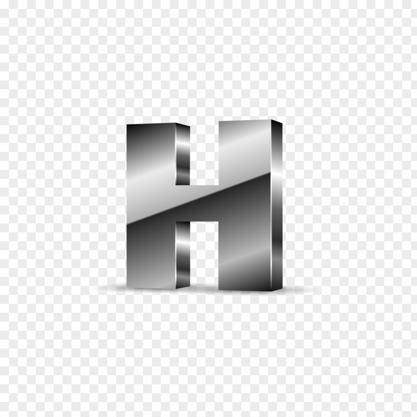 Silver Black Solid Letter H Euclidean Vector Font PNG