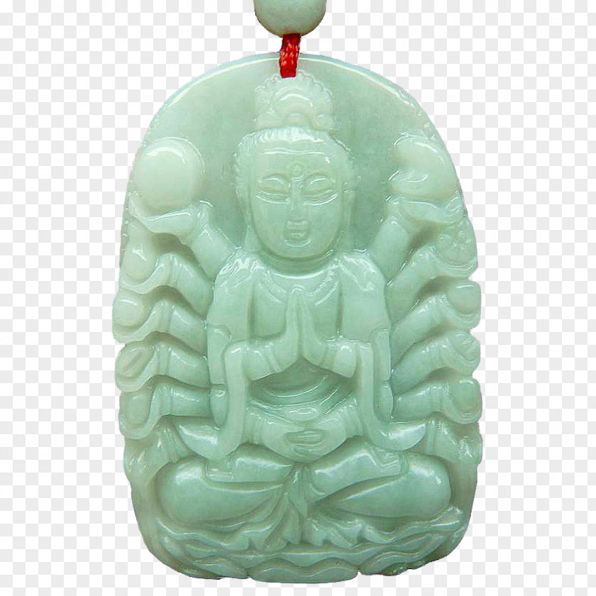 Thousand Goddess Of Mercy Jade Guanyin Senshu Kannon Bosatsu Hardstone Carving PNG