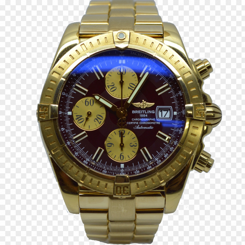 Gold Breitling Chronomat Watch Strap SA PNG