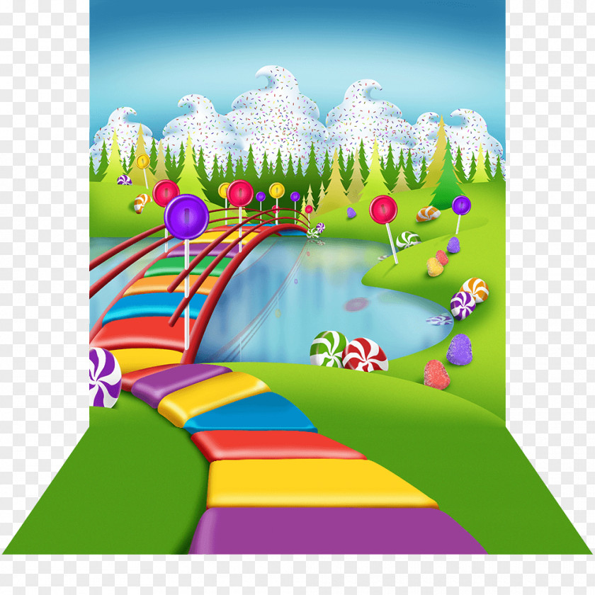 LAND Candy Land Cane Lollipop Gumdrop PNG