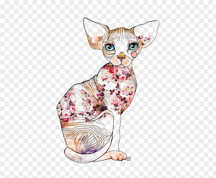 Hand-painted Siamese Cat Sphynx Kitten Drawing Breeds Of The World PNG