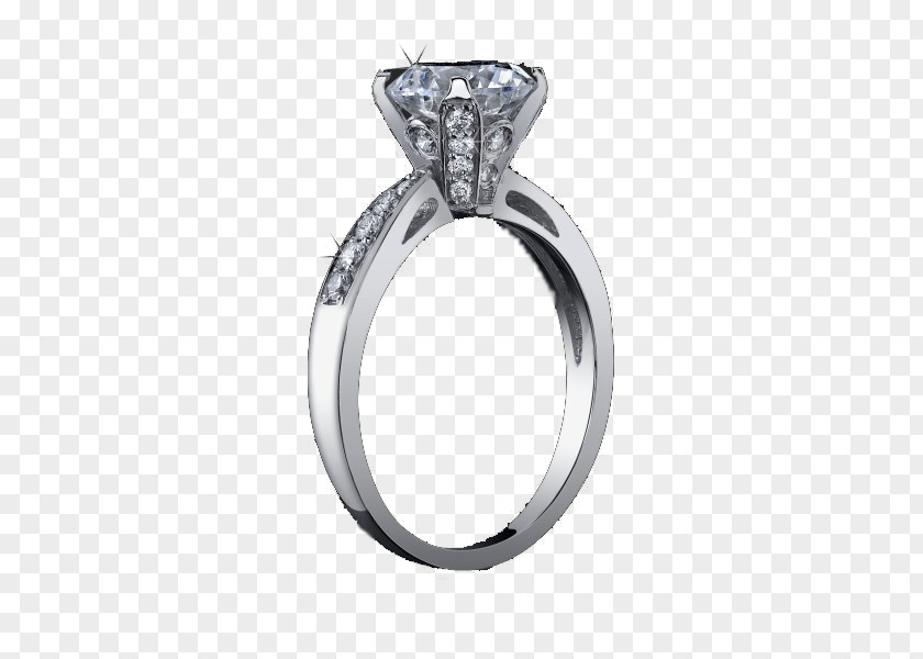 Silver Ring Transparent Image Diamond Engagement Jewellery PNG