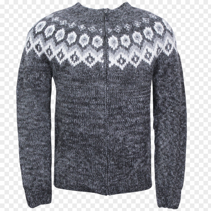 Zipper Cardigan Sweater Lopapeysa Wool Knitting PNG