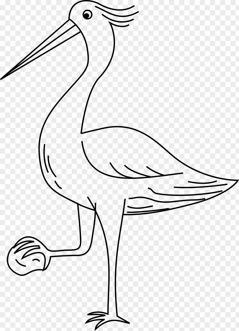 Bird Heron Coloring Book Drawing Clip Art PNG