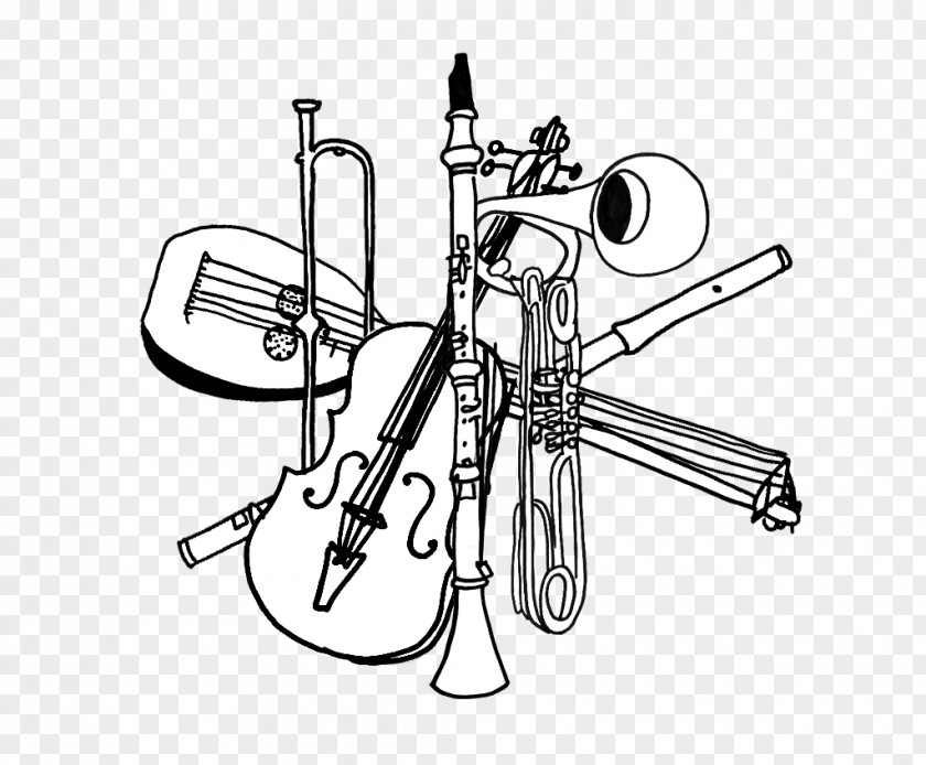 Musical Instruments Orchestra Flute Timpani Drawing PNG