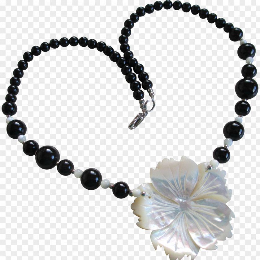 Necklace Onyx Pearl Bead Bracelet PNG