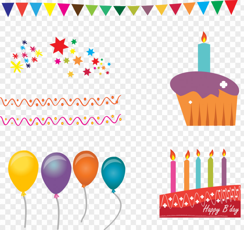 Vector Illustration Birthday Cake Cupcake Wedding Invitation PNG