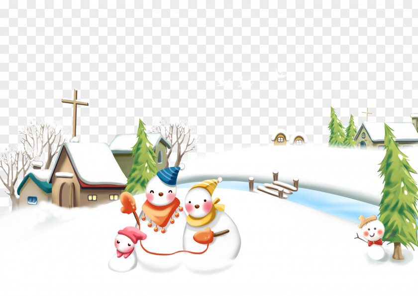 Winter Snowman Decorative Pattern Solstice Poster PNG