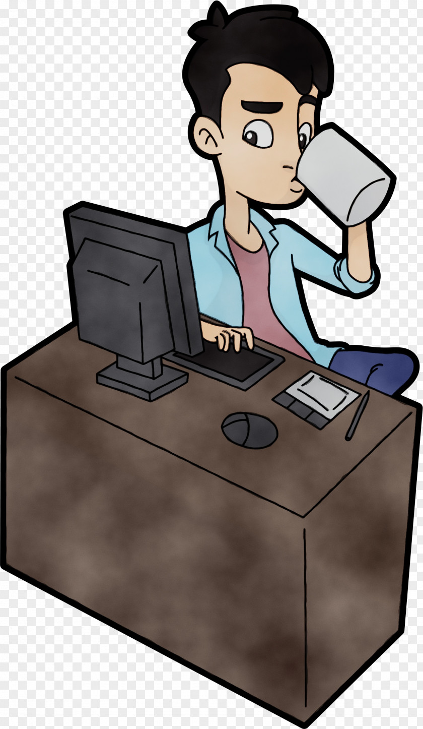 Employment Desk Communication Job Technology Cartoon Behavior PNG