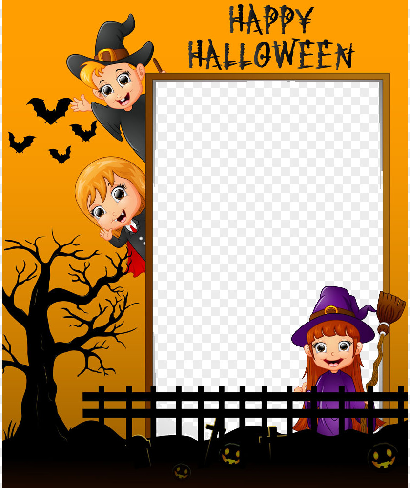 Halloween Vector Border Costume Illustration PNG
