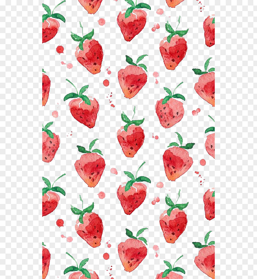 Hand-painted Background Strawberry Art Drawing Wallpaper PNG