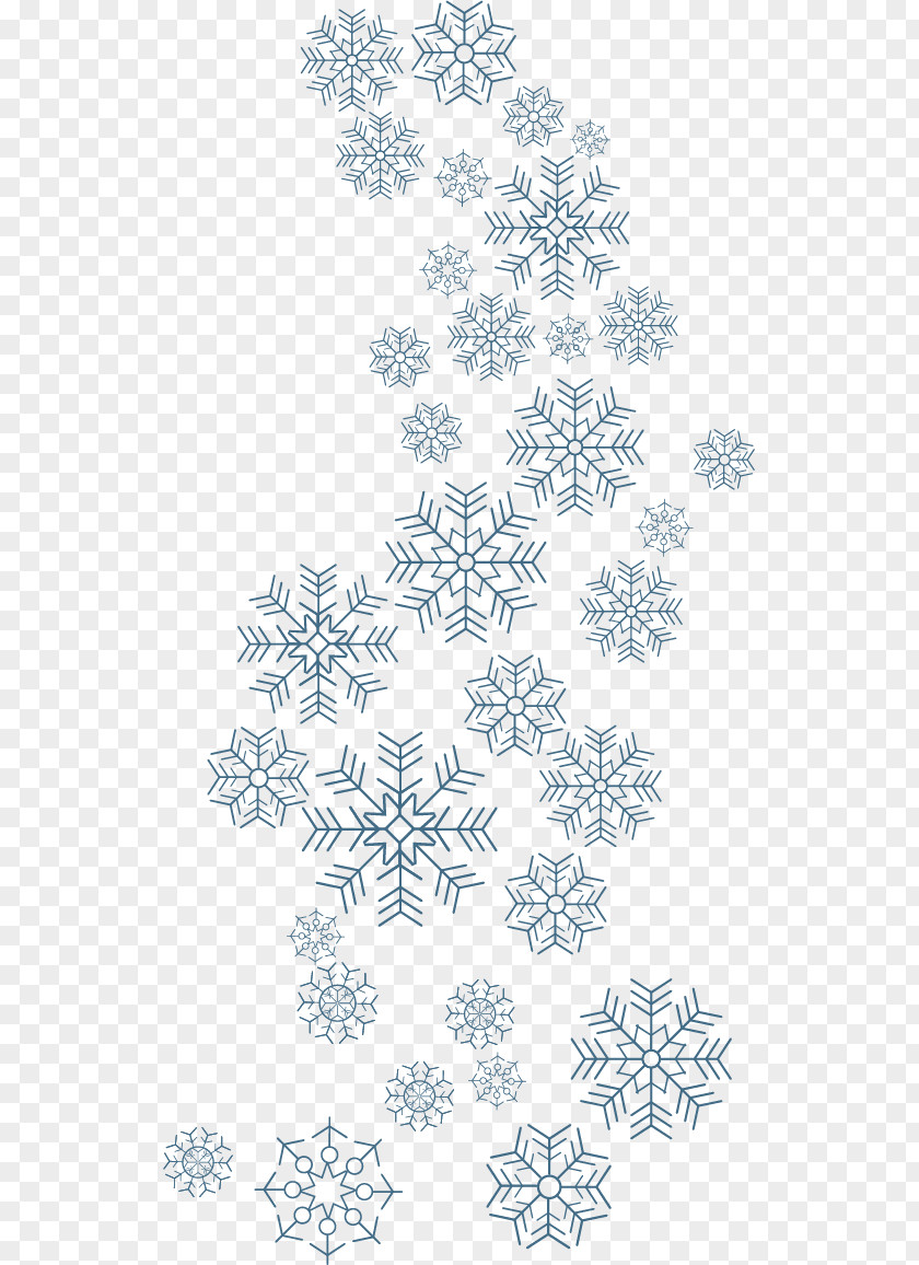 Beautiful Winter Vector Snow Flurries Snowflake Schema PNG