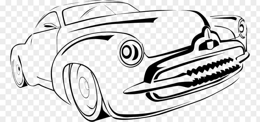 Car Line Classic Electric Coloring Book PNG