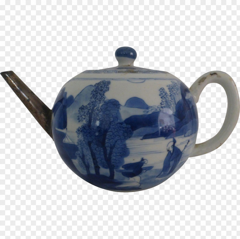 Chinese Porcelain Teapot Blue And White Pottery Ceramic PNG