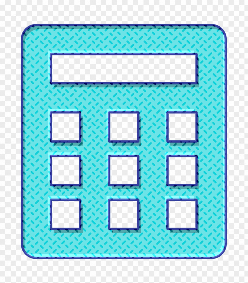 Rectangle Turquoise Calculator Icon PNG