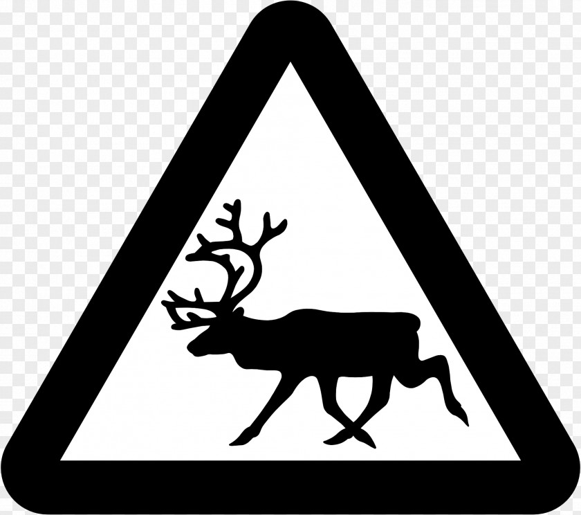 Reindeer Traffic Sign Warning Clip Art PNG