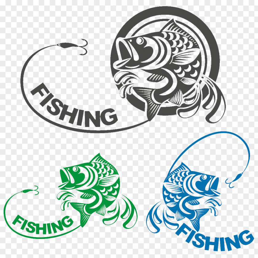 Creative Black Green Blue Fish FIG. Fishing Royalty-free Angling Illustration PNG