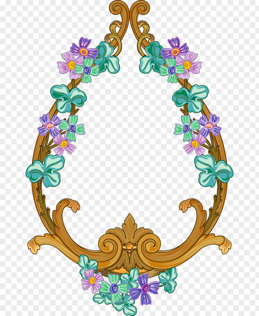 Floral Border Design Ornament PNG