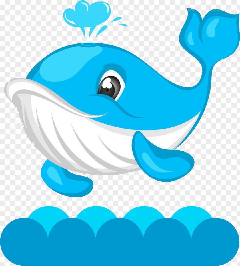 Hand-painted Cartoon Whale Royalty-free Clip Art PNG