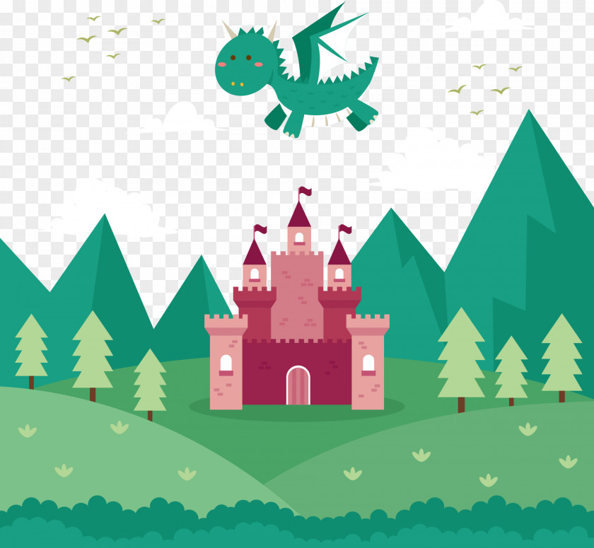 Vector Alps Dragon Illustration PNG