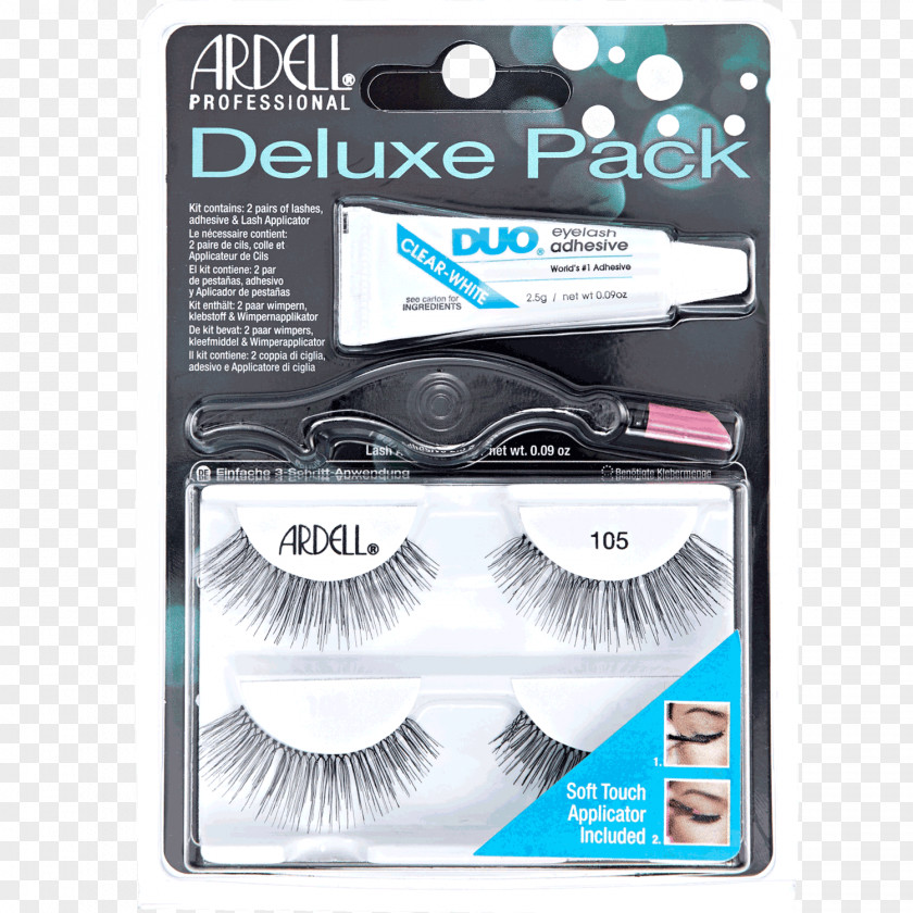 Deluxe Flyer Eyelash Extensions Ardell Pack Black Adhesive PNG