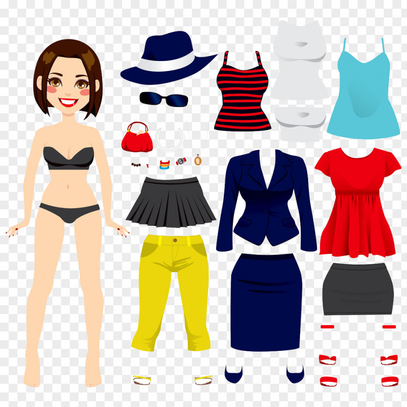 Vocational Women Fashion Photos Paper Doll Clothing Stock Photography PNG