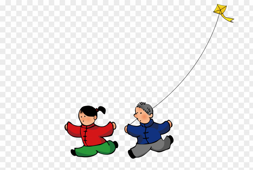 Children Who Fly Kites Cartoon Child PNG