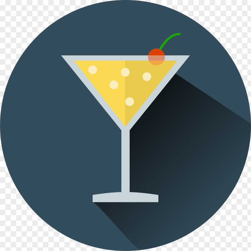 Yellow Wine Glass Circle Cocktail Martini Drink PNG