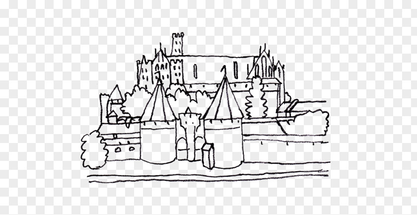 Castle Clipart Malbork Colouring Pages Coloring Book PNG
